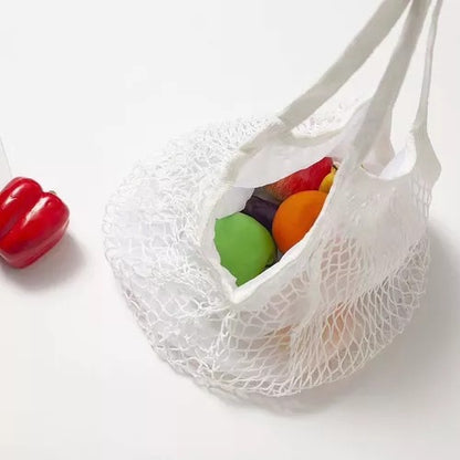 Bolsa Sacola De Rede Vazada Praia Branca