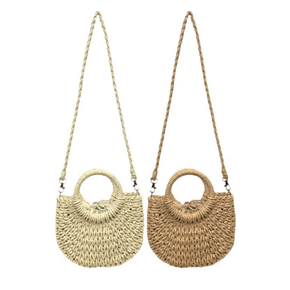 Mini Bolsa de Palha Meia-Lua