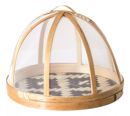 Porta Bolo Queijo Queijeira Bambu Com Tampa 20 Cm