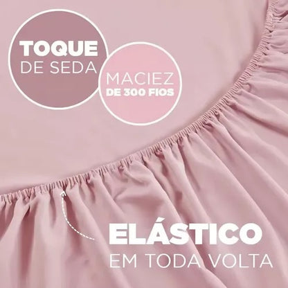 Jogo de Cama Jolitex Lençol Casal 3 Peças Rosa