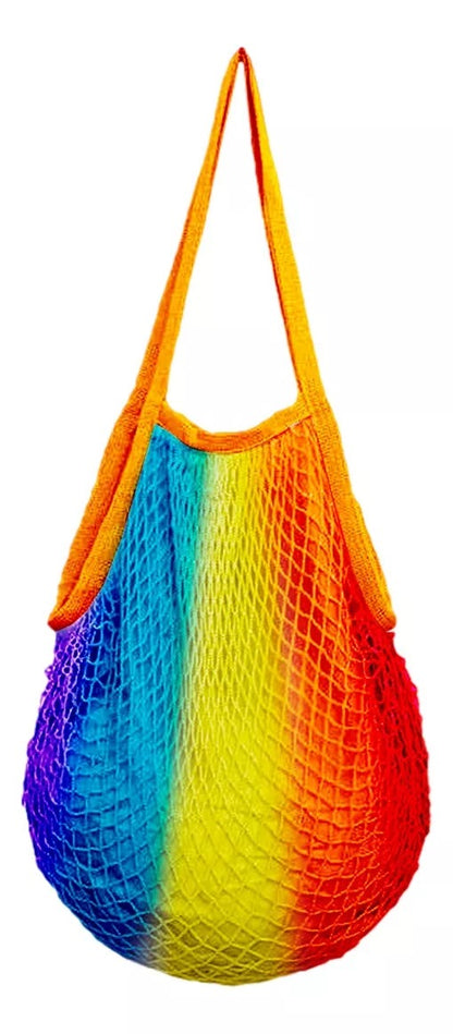 Bolsa Sacola De Rede Vazada Praia Arco Íris