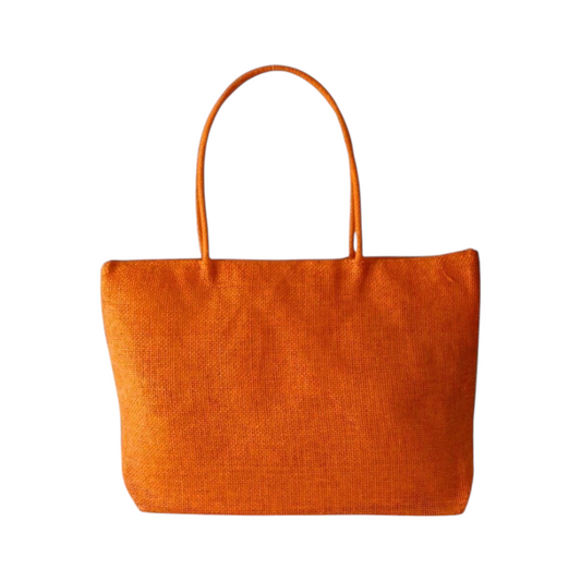 Bolsa Sacola Juta Tote de Praia Laranja