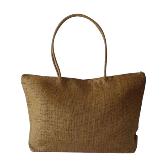 Bolsa Sacola Juta Tote de Praia Marrom
