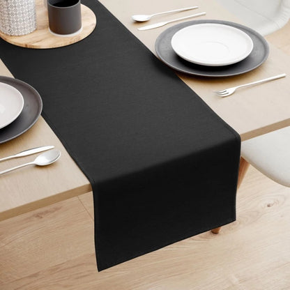 Caminho de Mesa Oxford Liso Preto
