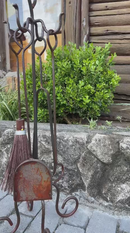 Kit Acessório De Limpeza Para Lareira e Fogão a Lenha Em Ferro Chão