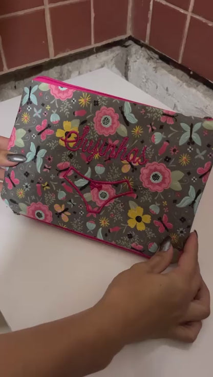 Necessaire Porta Cueca Limpinha Sujinha P Vermelha