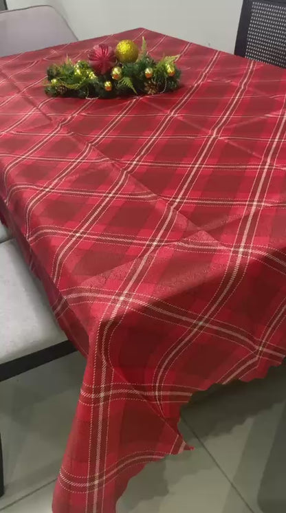 Toalha de Mesa Natal Oxford Vermelha 1,40x2,20m