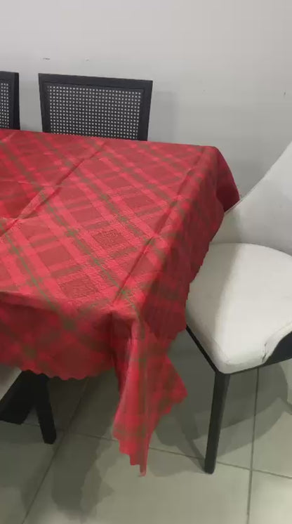 Toalha de Mesa Natal Oxford Vermelha e Verde 1,40x2,20m