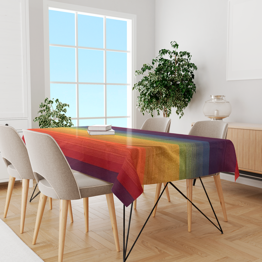 Toalha de Mesa Algodão Arco Íris Degradê 1,5mx1,5m