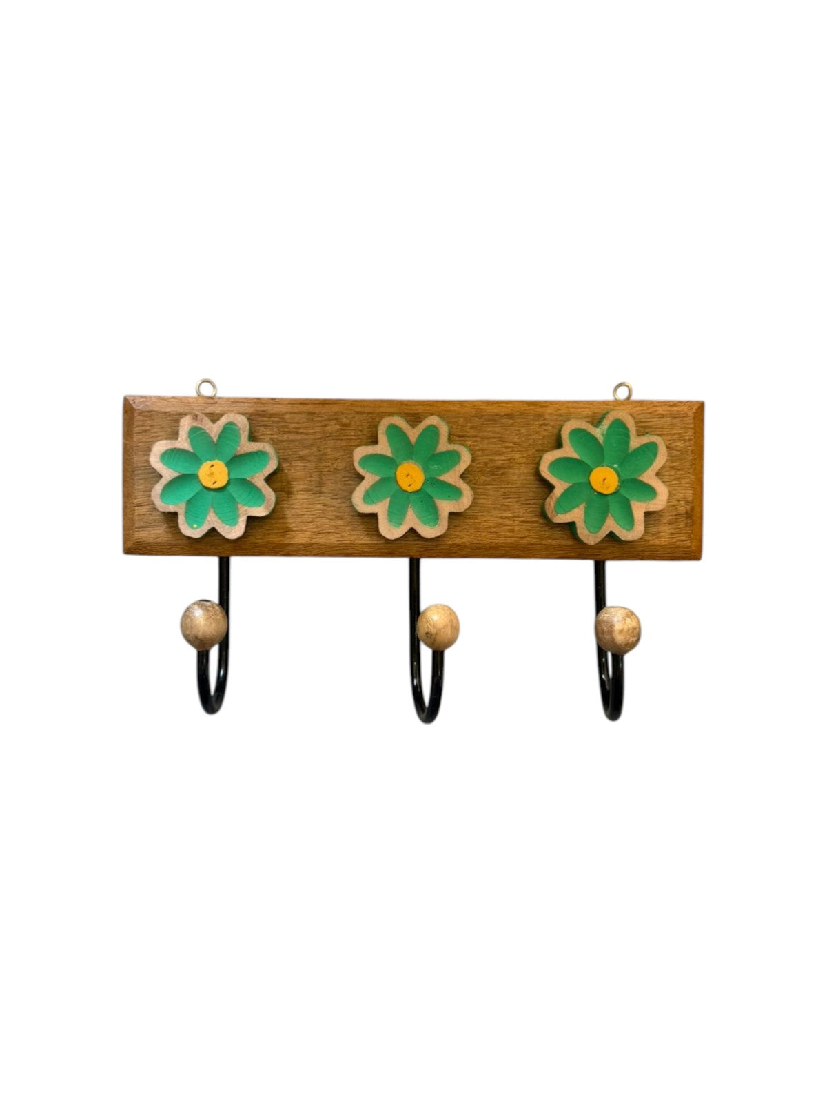 Cabide de Madeira com 3 Ganchos Flor Tifanny