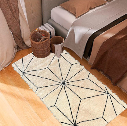 Tapete Médio Algodão Bordado Estrela 1,00x1,50m