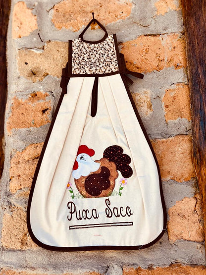 Puxa Saco Algodão Galinha Marrom