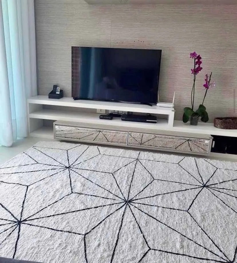 Tapete Algodão Bordado Estrela 2,00x2,50m