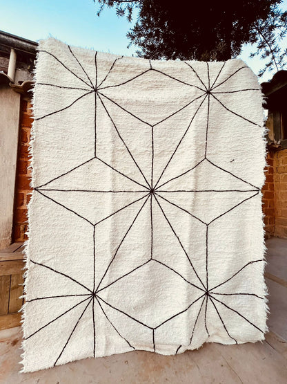 Tapete Algodão Bordado Estrela 2,00x2,50m