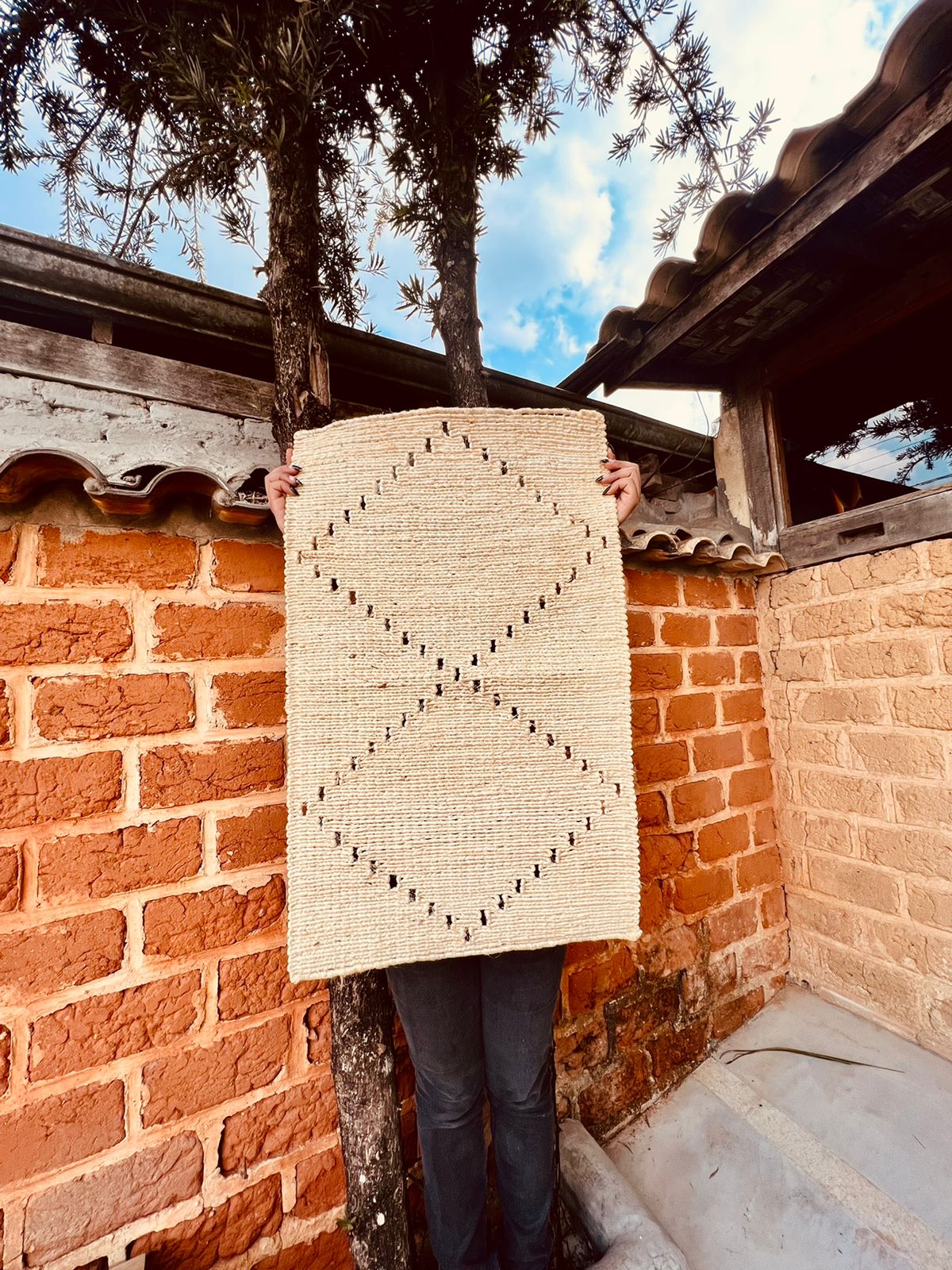 Capacho Sisal Cru Losango Duplo 0,5x0,8m