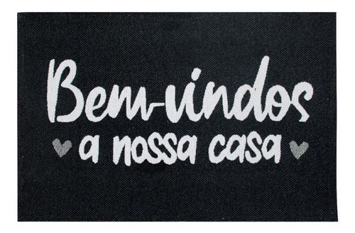 Capacho Tapete Entrada Bem Vindos Preto