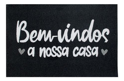 Capacho Tapete Entrada Bem Vindos Preto