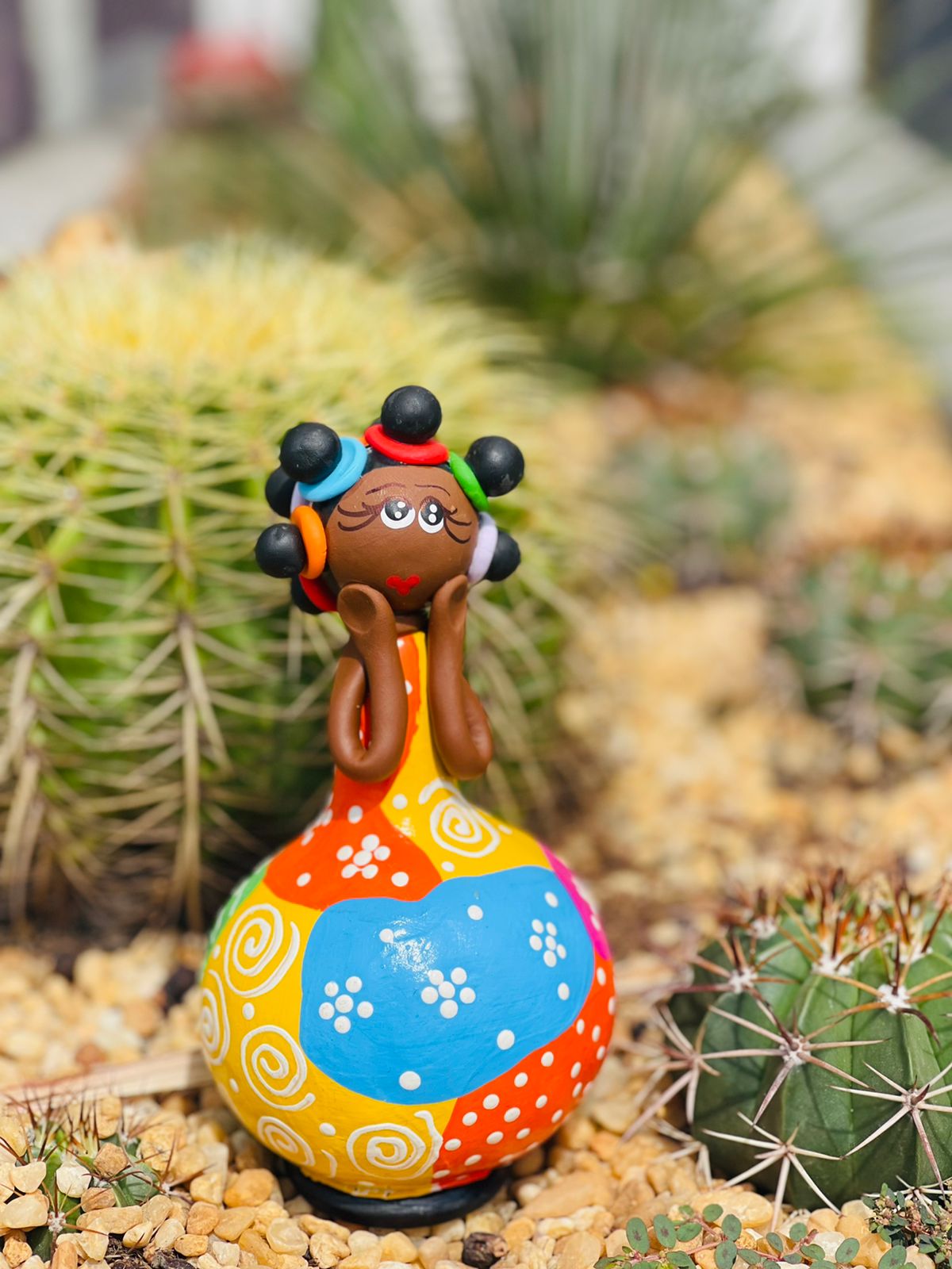 Boneca Baianinha em Cabaça Colorida