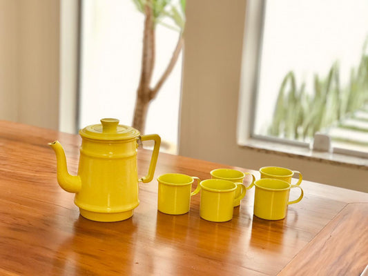 Kit 6 Peças Alumínio Esmaltado Amarelo