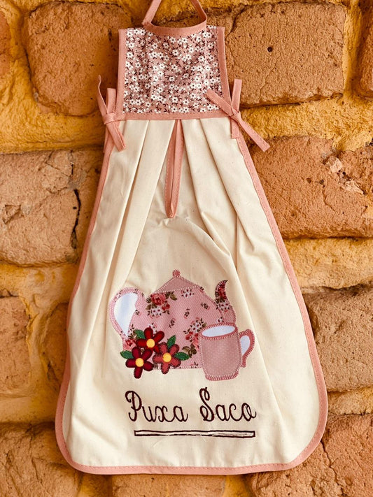 Puxa Saco Algodão Bule Rosa