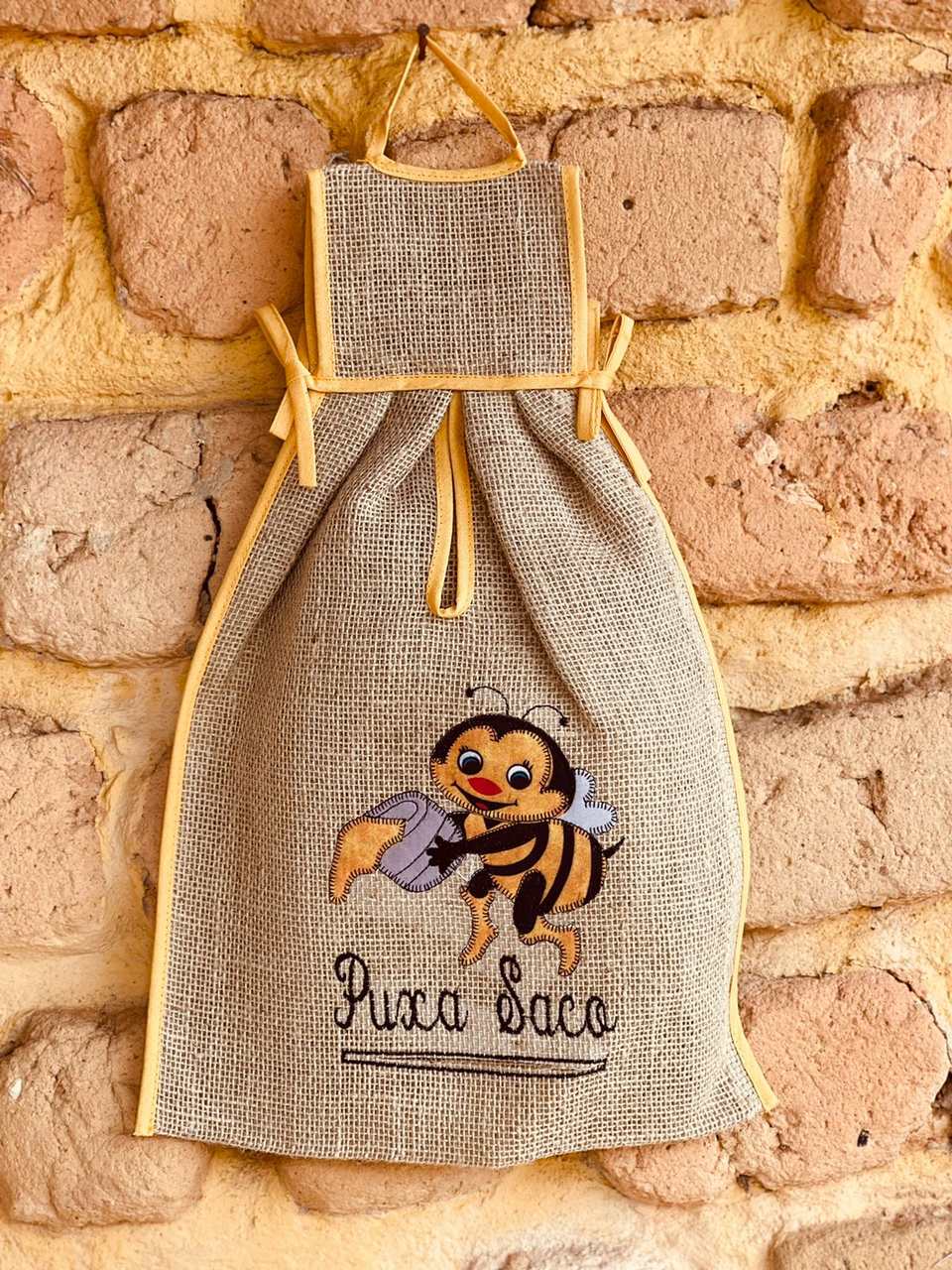 Puxa Saco Juta Abelha Amarelo