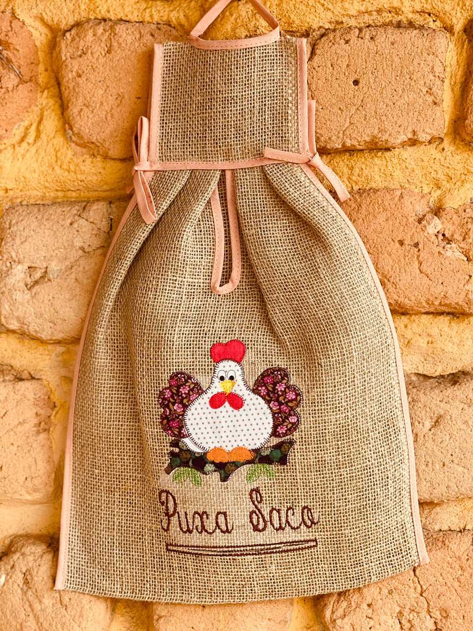 Puxa Saco Juta Galinha Salmão