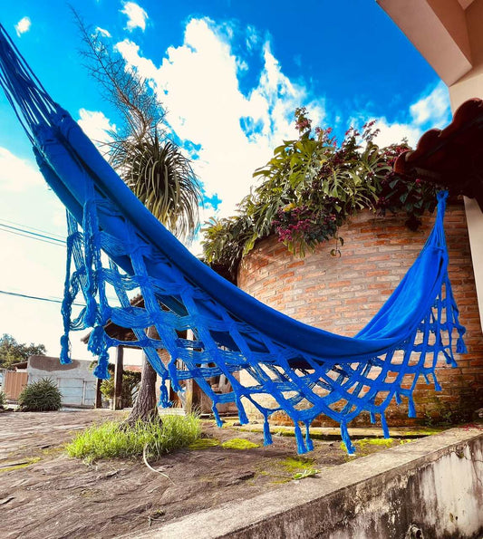 Rede De Descanso Luxo Lisa Azul